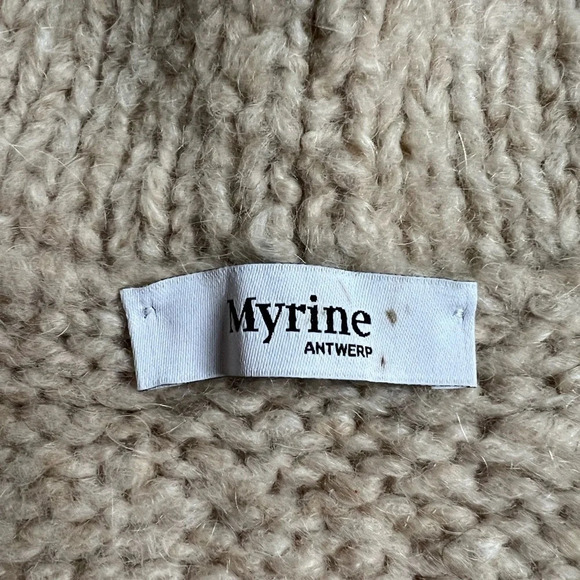 Myrine Antwerp Women's Chunky Knit Vest Beige Ivory One Size Wool Blend - Picture 7 of 8